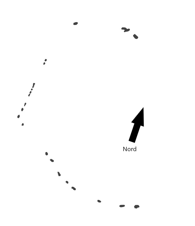 Plan de l'enceinte du Grand Rohu d'après R. Merlet